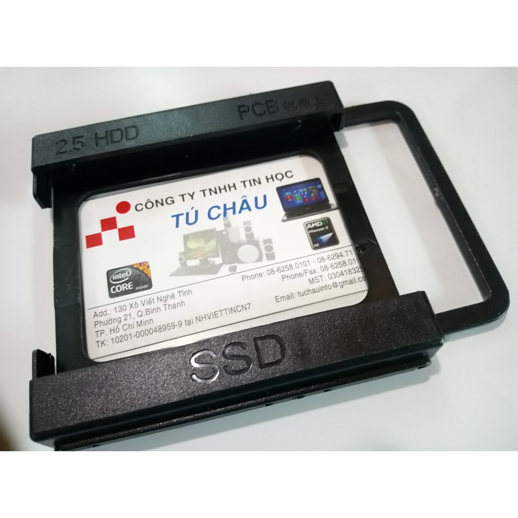 Khay đế gắn SSD 2.5 in cho máy bàn - PC, bằng nhựa_Màu Đen