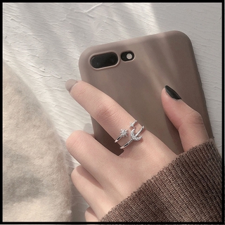 Nhẫn hình mặt trăng / ngôi sao đính đá zircon thời trang cho nữ