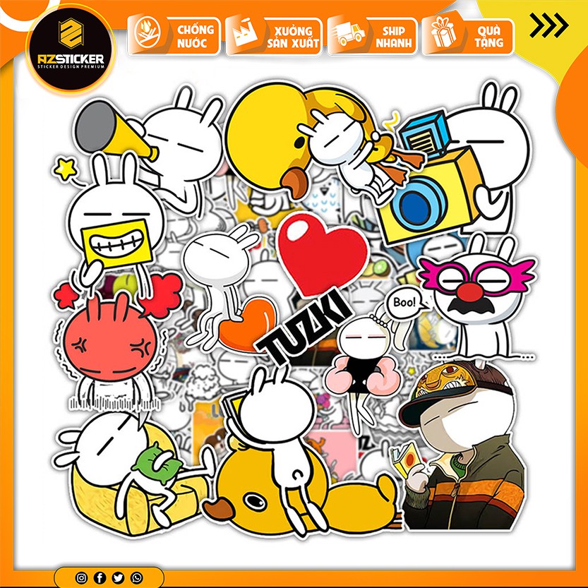 Sticker Tuzky Dán Mũ Bảo Hiểm Chống Nước | Decal Dán Laptop Cắt Sẵn Từng Hình Tại Azsticker | STK50