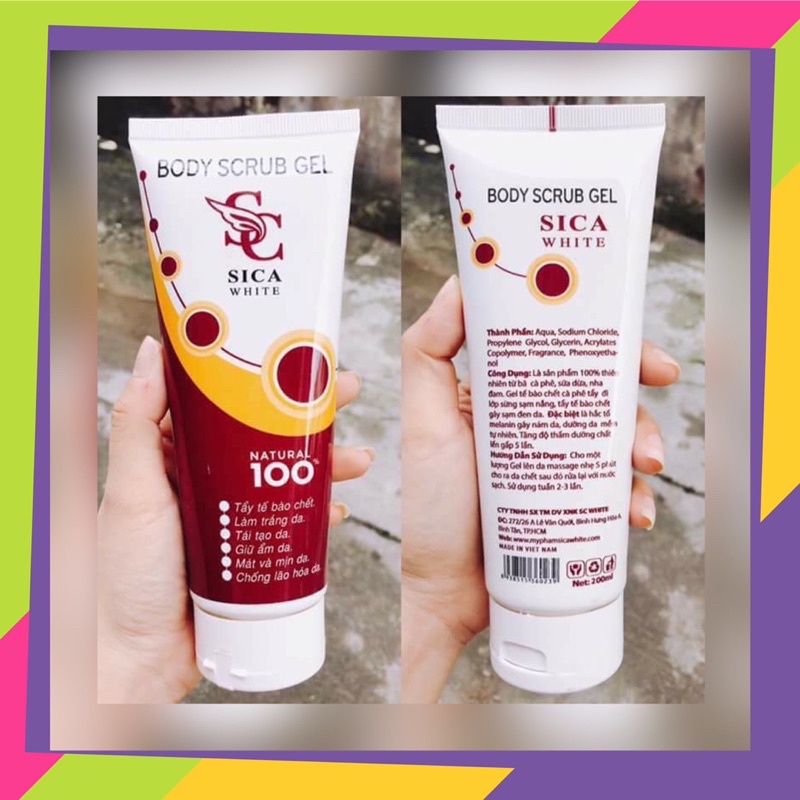 [FREE SHIP] BODY SCRUB GEL SICA, TẨY TẾ BÀO CHẾT SICA, TẨY DA CHẾT FACE BODY