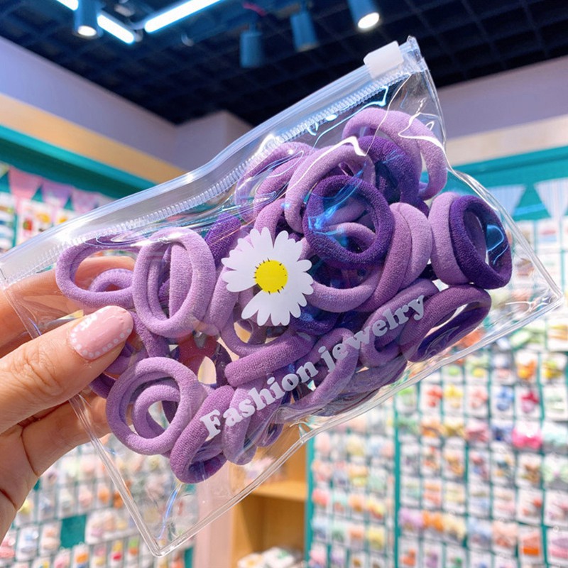 Dây buộc tóc trang trí màu macaron đáng yêu cho bé gái