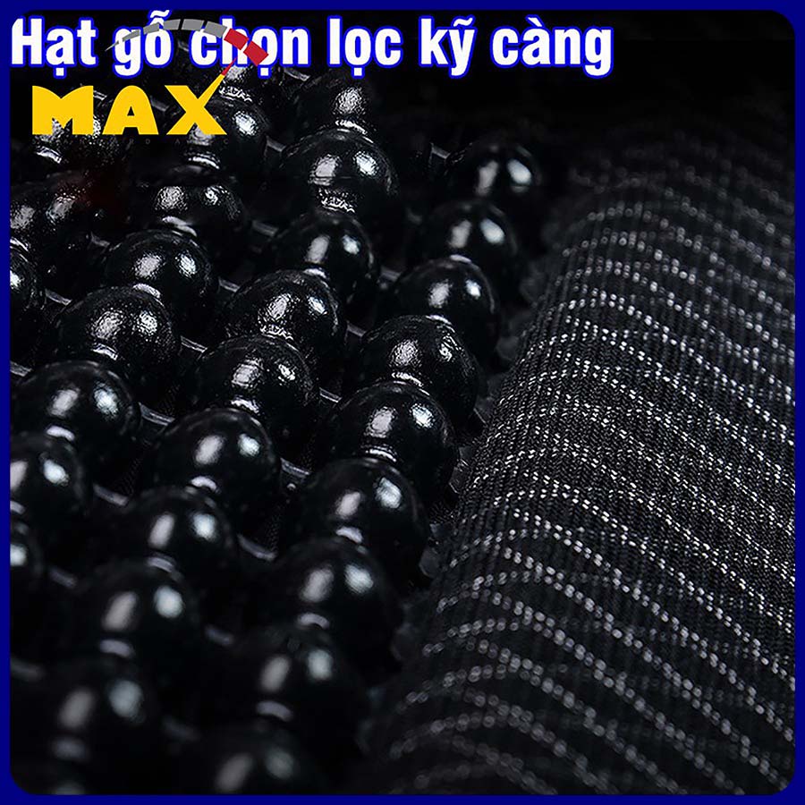 Nệm Lót Ghế Xe Ô Tô Hạt Gỗ MAX STORE Thoáng Khí Chống Nóng Cao Cấp Sang Trọng