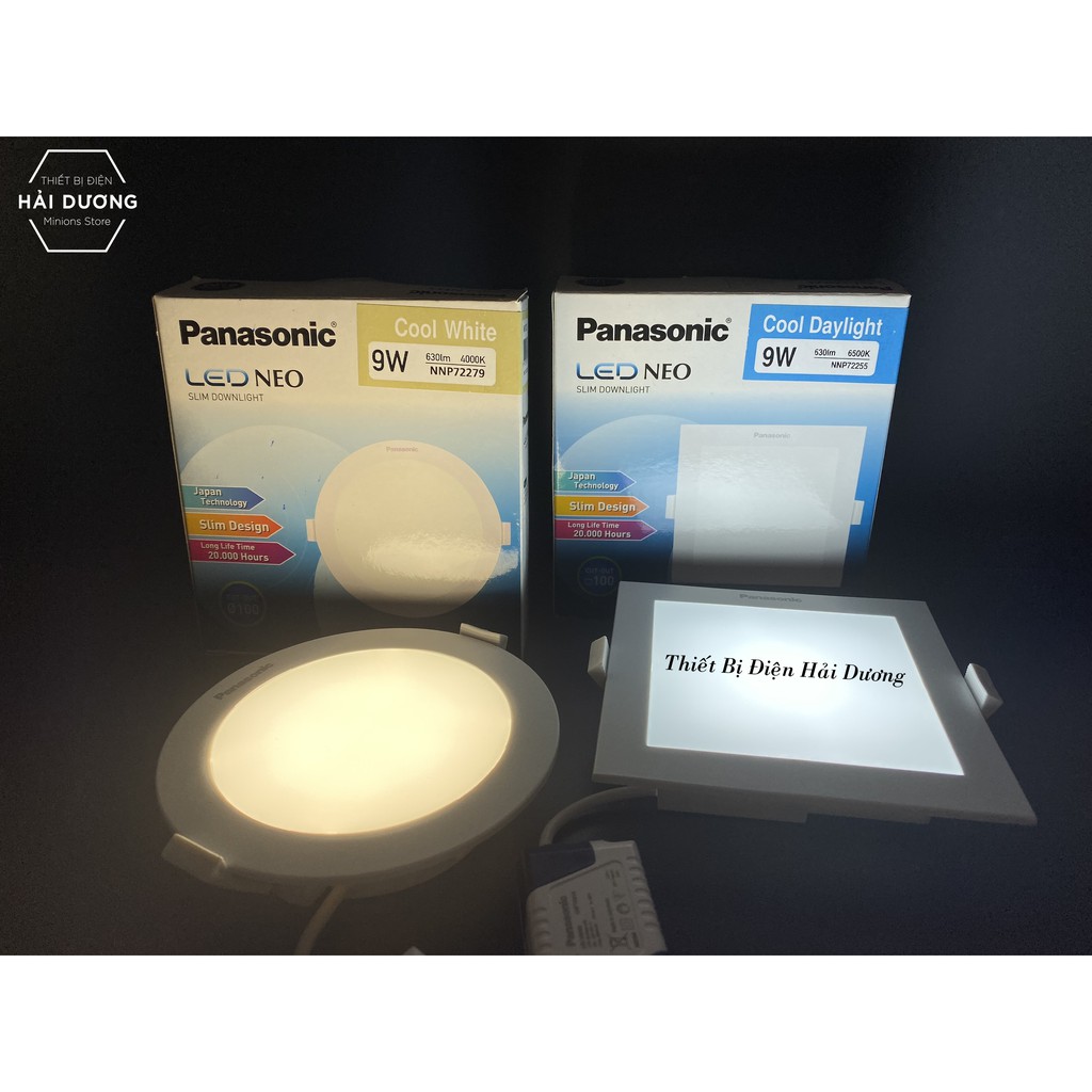 Combo Bộ 6 Đèn Led Downlight Âm Trần Panasonic 9w Tròn NNP72279 - Vuông NNP72255 Neo Slim - Hàng Chính Hãng Panasonic