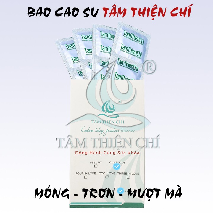 Bao cao su Tâm Thiện Chí GUARDIAN mỏng trơn túi 12 chiếc