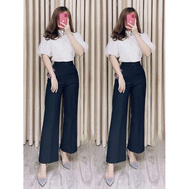 Quần ống suông lưng cao phong cách Hàn Quốc Q102