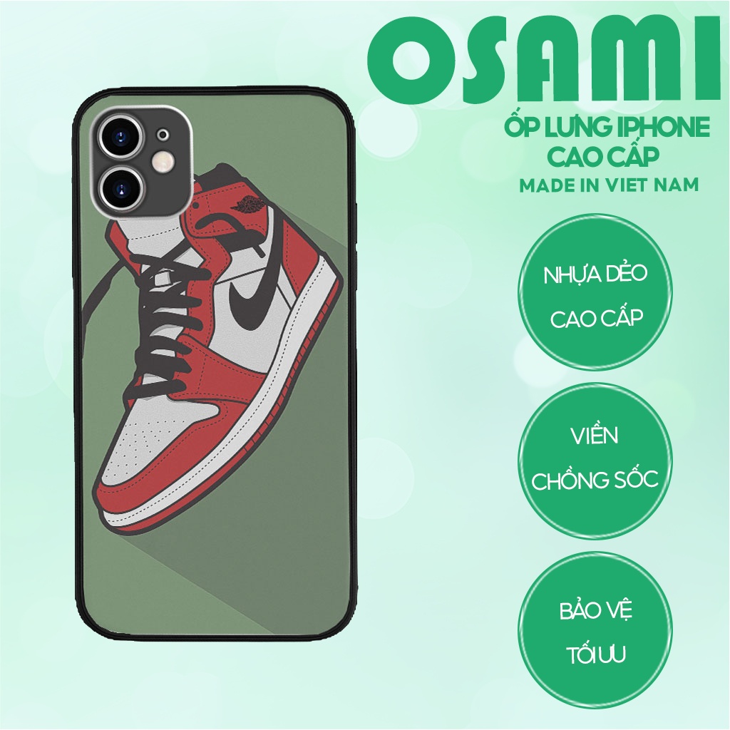 Ốp lưng pop art NIKE AIR JORDAN giày đỏ nền xanh OSAMI Iphone 6/7/8/x/xr/xs/11/12/13 plus promax mini NIKPOD00240