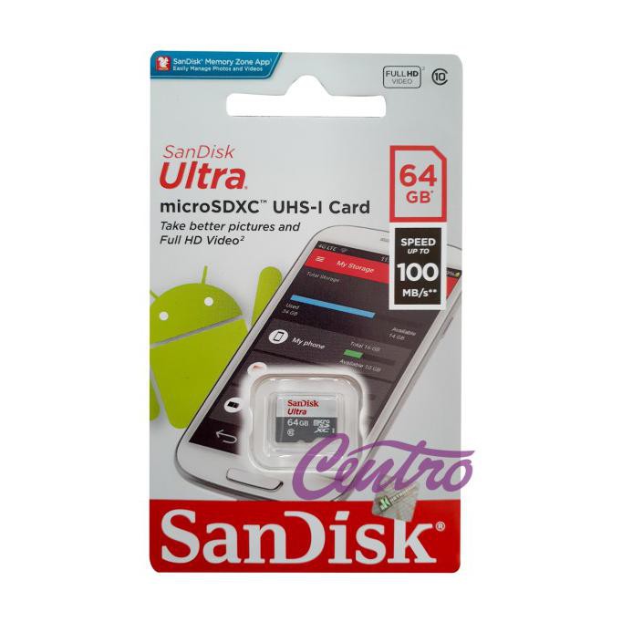 SANDISK Thẻ Nhớ MICRO SD 64GB 100MBPS 64 GB 100 MBPS