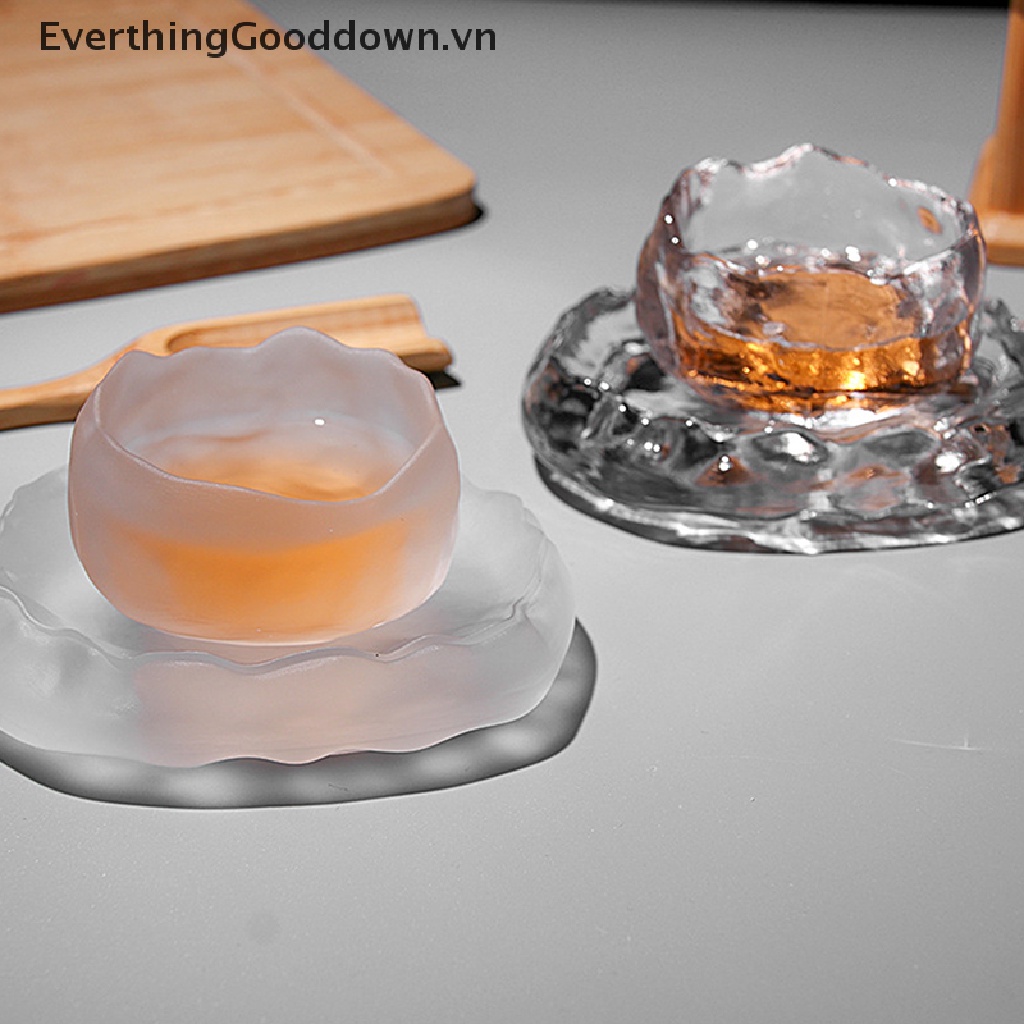 Everthinggooddown 1 Cốc Thủy Tinh Uống Trà / Cà Phê Màu Trắng Phong Cách Nhật Bản