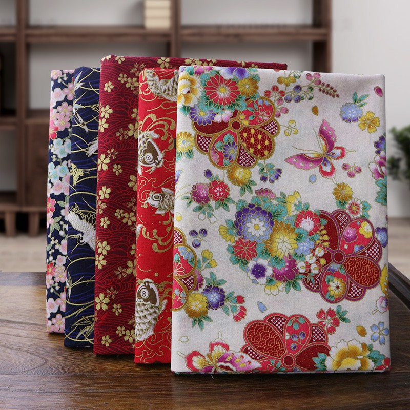 Vải Lanh 100% cotton 50x145cm Họa Tiết Xinh Xắn