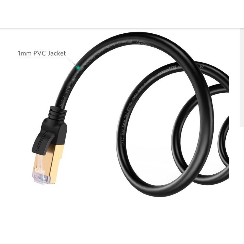 Cáp Mạng Cat 7 STP Chống Nhiễu Dây Tròn Dài 3m Ugreen 11270