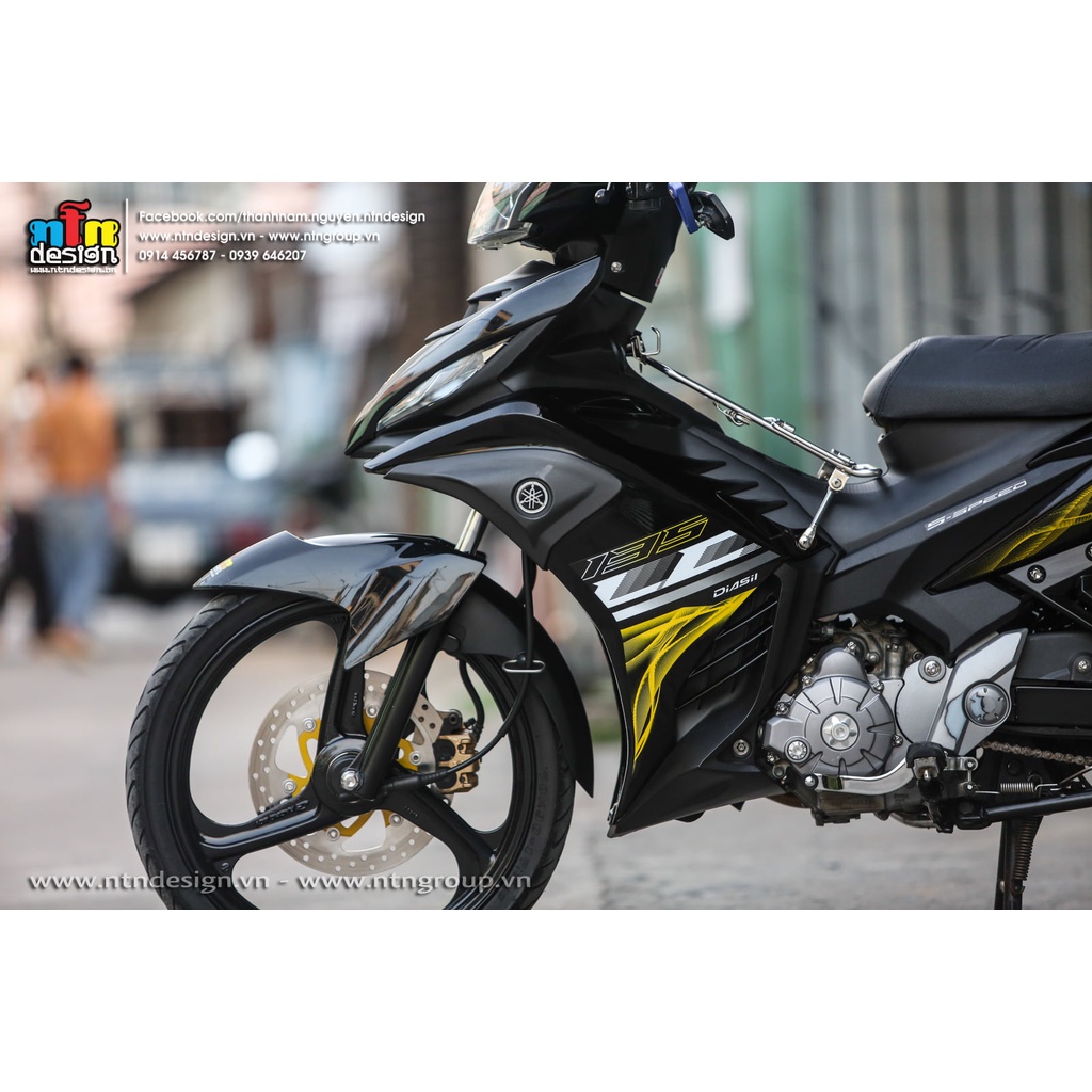 Tem Rời Dán Xe Exciter 135 2011 Mẫu LC 2019 ZIn Vàng Đen Trắng Cực Hot, Hàng 3 Lớp Chất Lượng Cao