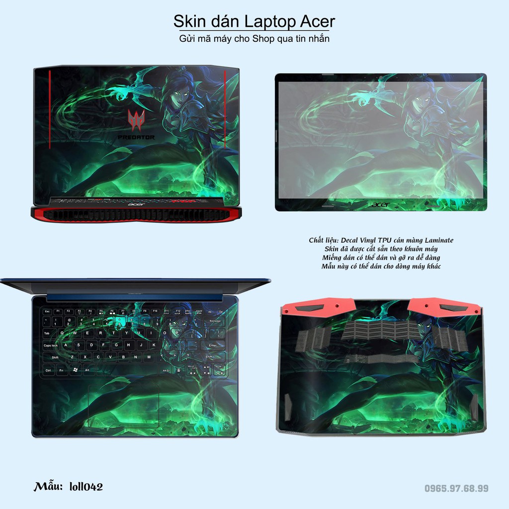 Skin dán Laptop Acer in hình Liên Minh Huyền Thoại _nhiều mẫu 6 (inbox mã máy cho Shop)
