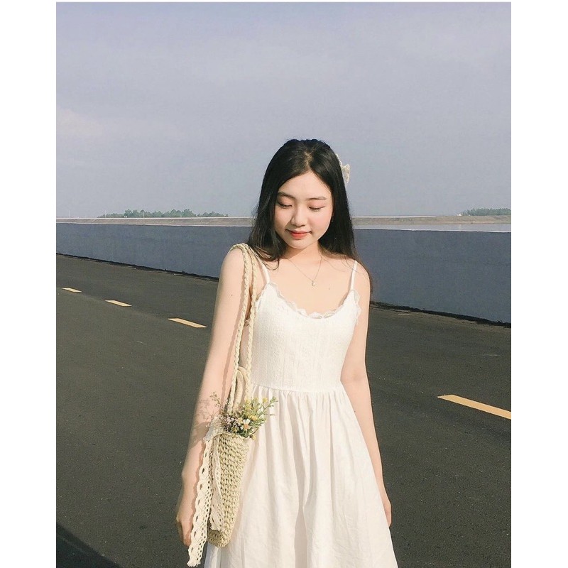 Váy 2 dây mãi ren trắng 🌊 | BigBuy360 - bigbuy360.vn