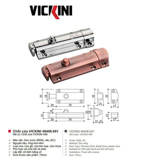 Chốt cửa VICKINI 46406.001 /100 mm