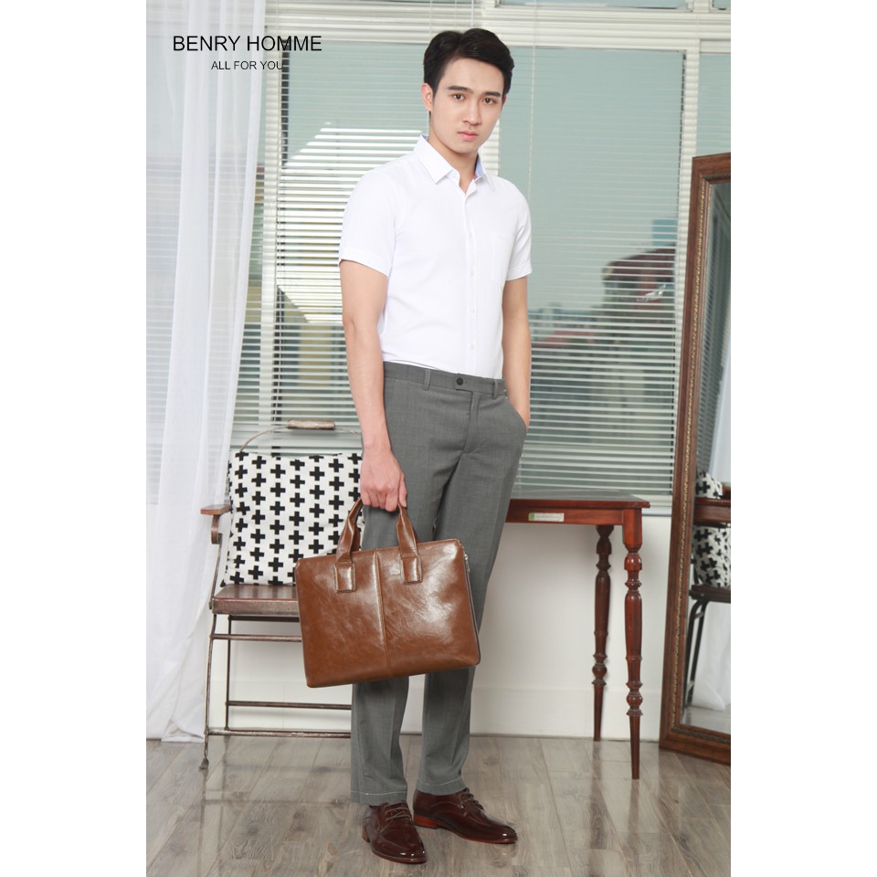 Áo sơ mi nam, Màu Trắng Benry Homme, Mã áo SH1919WHT, Dáng Áo chuẩn form, sang trọng, Thanh lịch