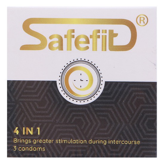 [CHUẨN]Bao cao su SafeFit 4 in 1 hộp 3 cái