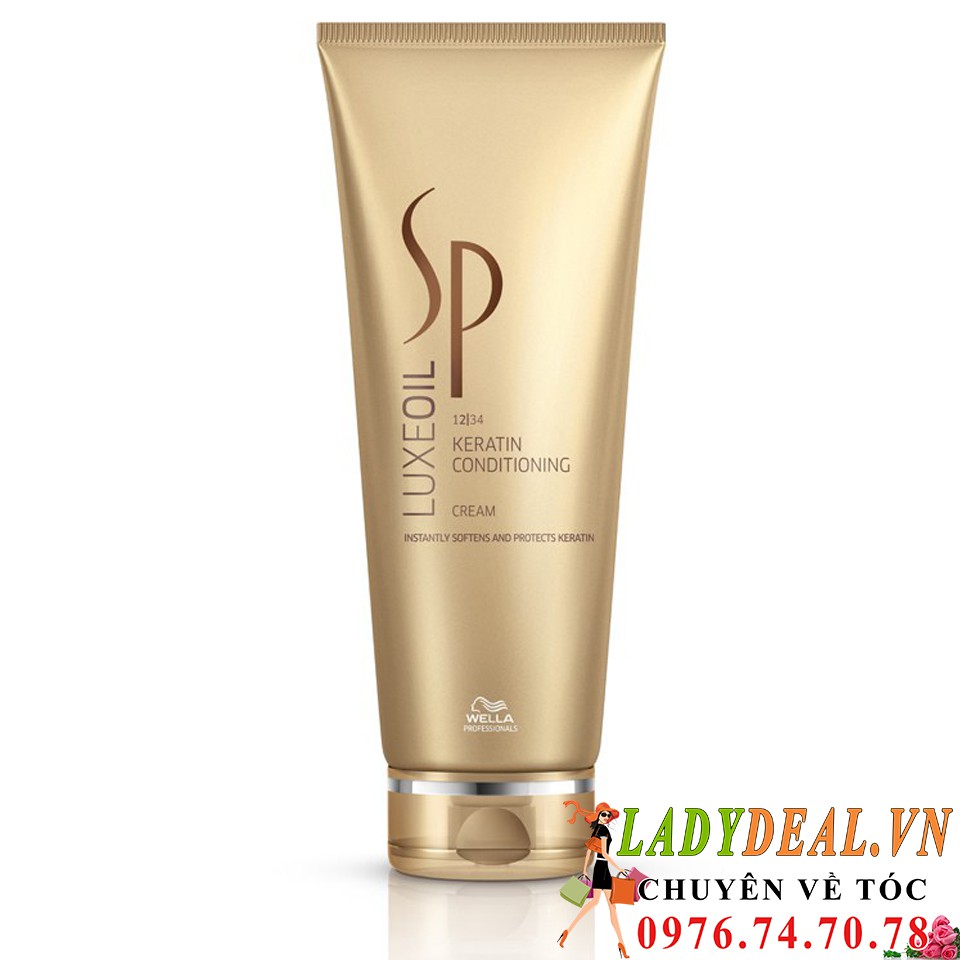 [ Nhập từ Đức ] Dầu xả phục hồi tóc hư tổn Wella Sp Keratin conditioner 200ml