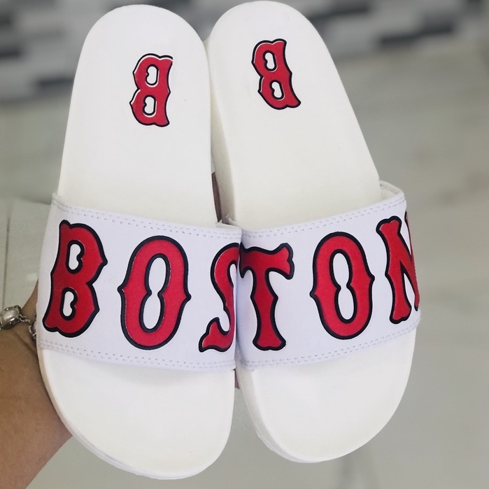 Dép unisex 𝐌𝐋𝐁 𝐁𝐎𝐒𝐓𝐎𝐍 ❤️FREESHIP + Hộp❤️ dép mlb quai ngang thể thao nữ in Boston nhiều màu