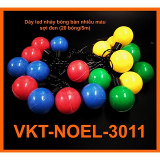 Dây led nháy bóng bàn nhiều màu sợi đen vkt-noel-3011