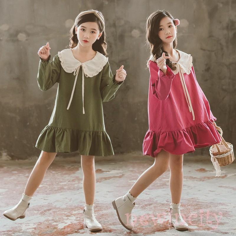 Đầm thắt nơ eo in hoa phong cách Hàn Quốc cho bé gái