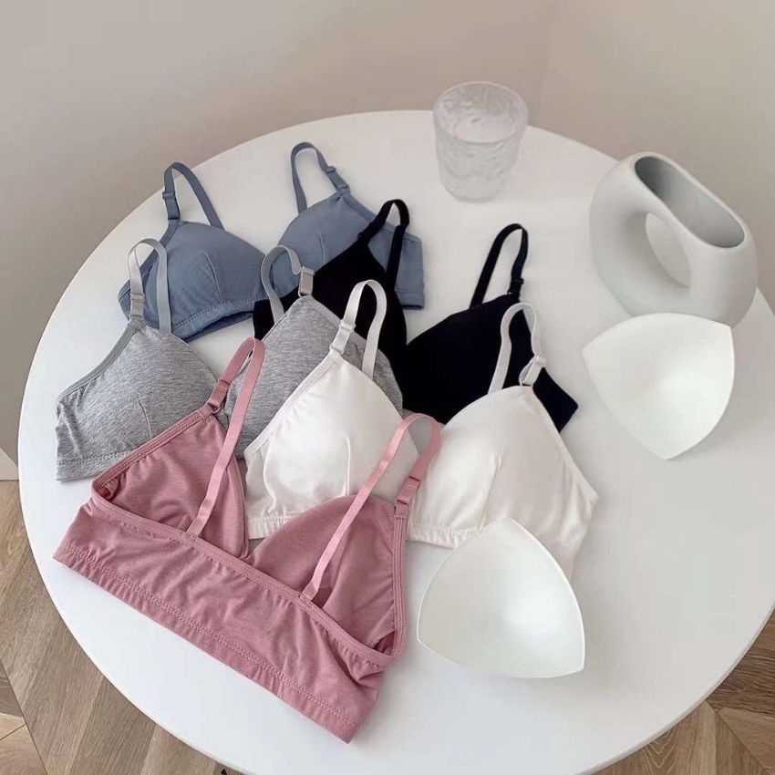 Áo Lót Không Gọng Mút Mỏng Siêu Ôm Đẩy Ngực, Co Dãn Cực Tốt – Áo Bra nữ Cotton Mềm Mịn - B038