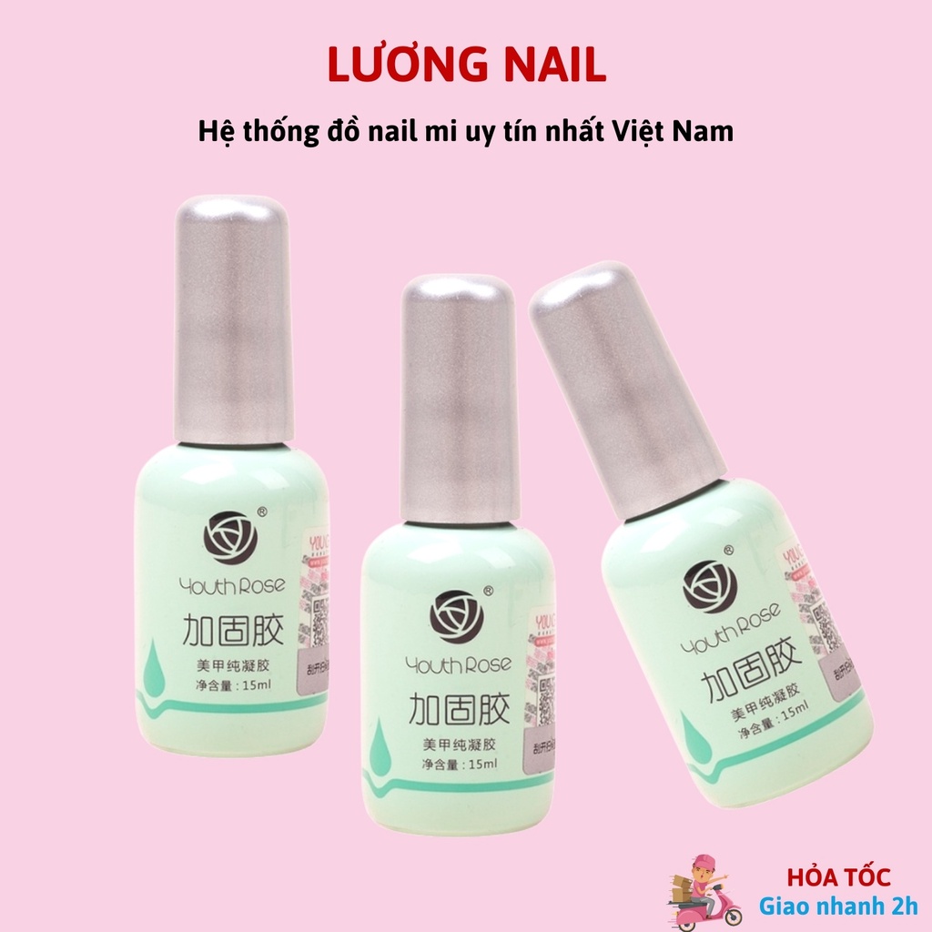 Base top hoa hồng cứng móng top bóng sơn liên kết phụ kiện nail giá rẻ 15ml