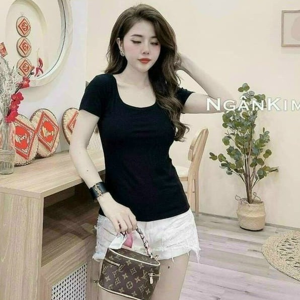 Áo thun nữ cộc tay chất tăm siêu mát lạnh