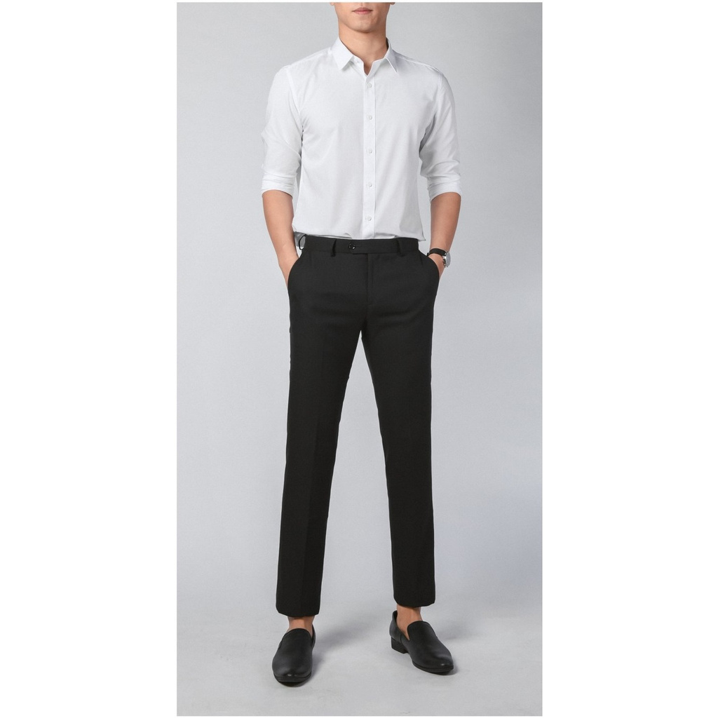 Áo Sơ Mi Trắng Nam Tay Dài Owen Vải Nano Cao Cập Mềm Mát Chống Nhăn Somi Công Sở Dáng Slim Fit Tà Lượn Không Túi Ngực