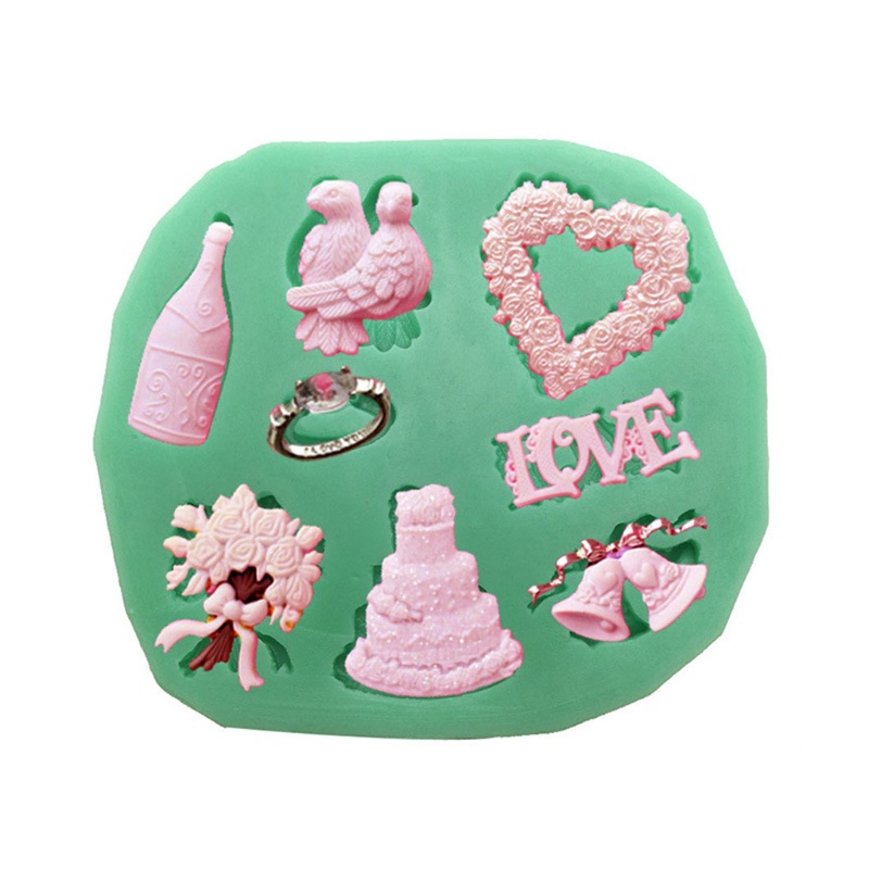 Khuôn Silicone Làm Bánh Tạo Hình Trái Tim 3D DIY