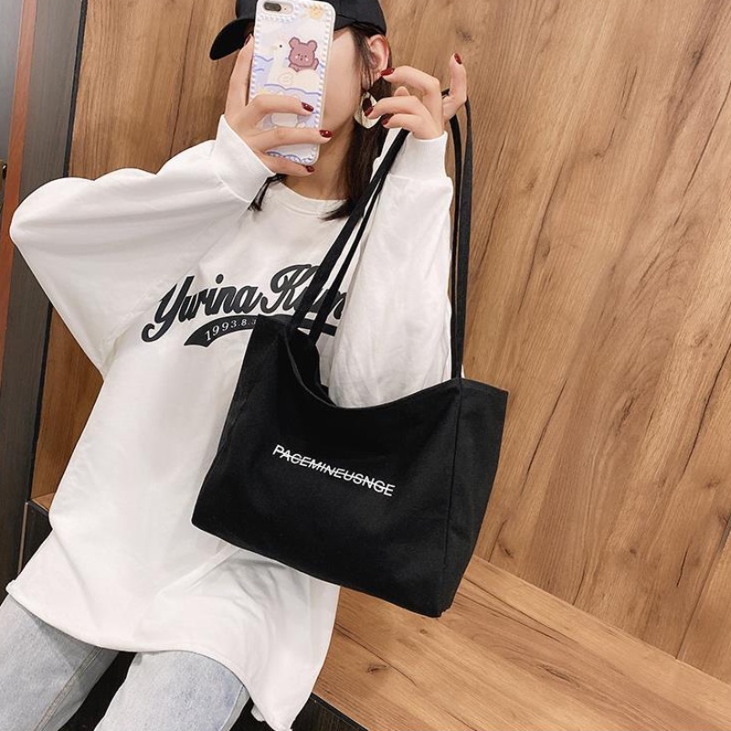 Túi xách canvas cỡ lớn thời trang dành cho nữ sinh