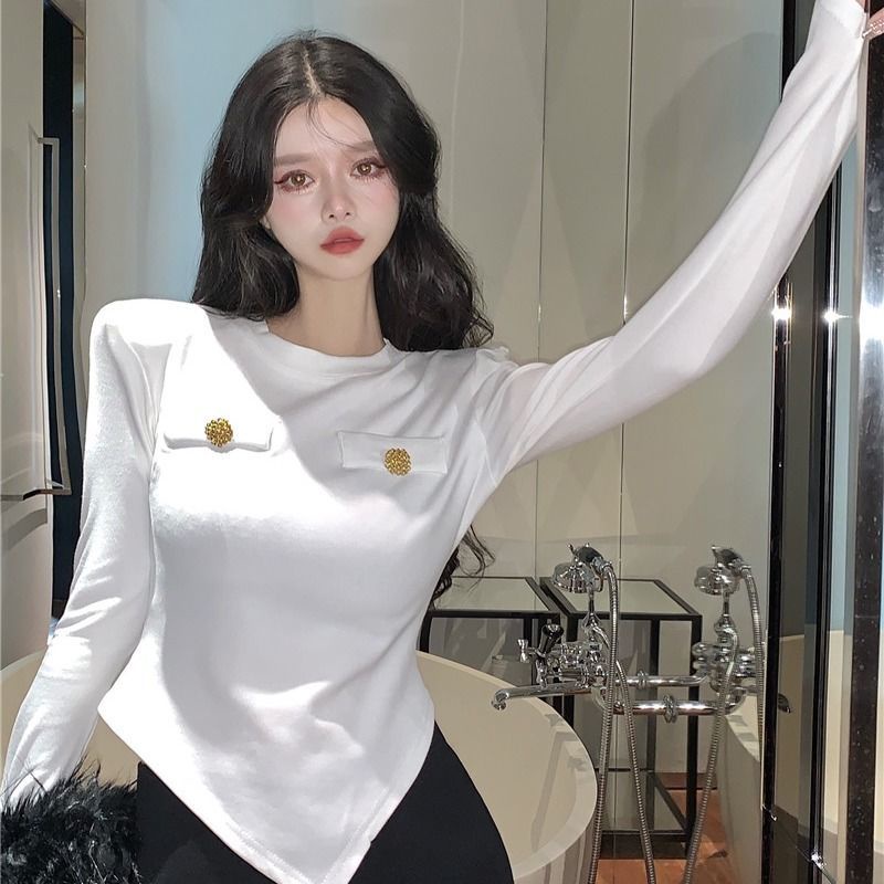 Áo Thun COZOK Tay Dài Cổ Tròn Form Ôm Thiết Kế Độc Đáo Thời Trang