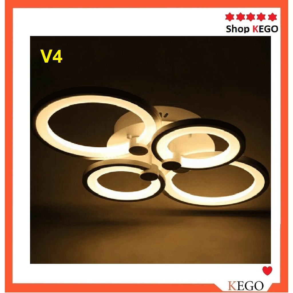 Đèn LED ốp trần trang trí hiện đại V4-4 vòng