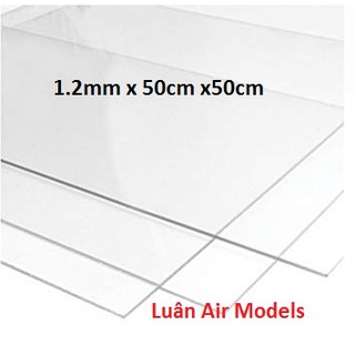 1.2mm khổ 50x50cm Combo 3 tấm nhựa mica cứng trong suốt làm hồ cá, hộp kính, ốp biển số, trang trí (VA158x3)- Luân Air