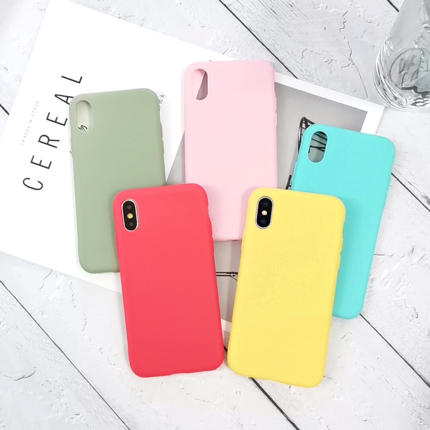 [Nhập CBCP5 giảm 5K đơn từ 55K] Ốp điện thoại màu trơn phong cách đơn giản cho iPhone 6/6s/6s+/7/7+/8/8+/X/Xs Max/XR