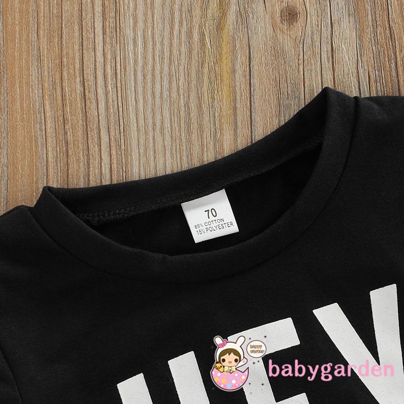 BABYGARDEN 0-24months Baby Boy’s Set Fashion Letter Short Sleeve Tops and Tie-up Long Pants