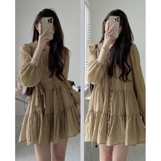 [NEW]VÁY TƠ BABYDOLL TAY BO KÈM ĐAI “HESA DRESS”