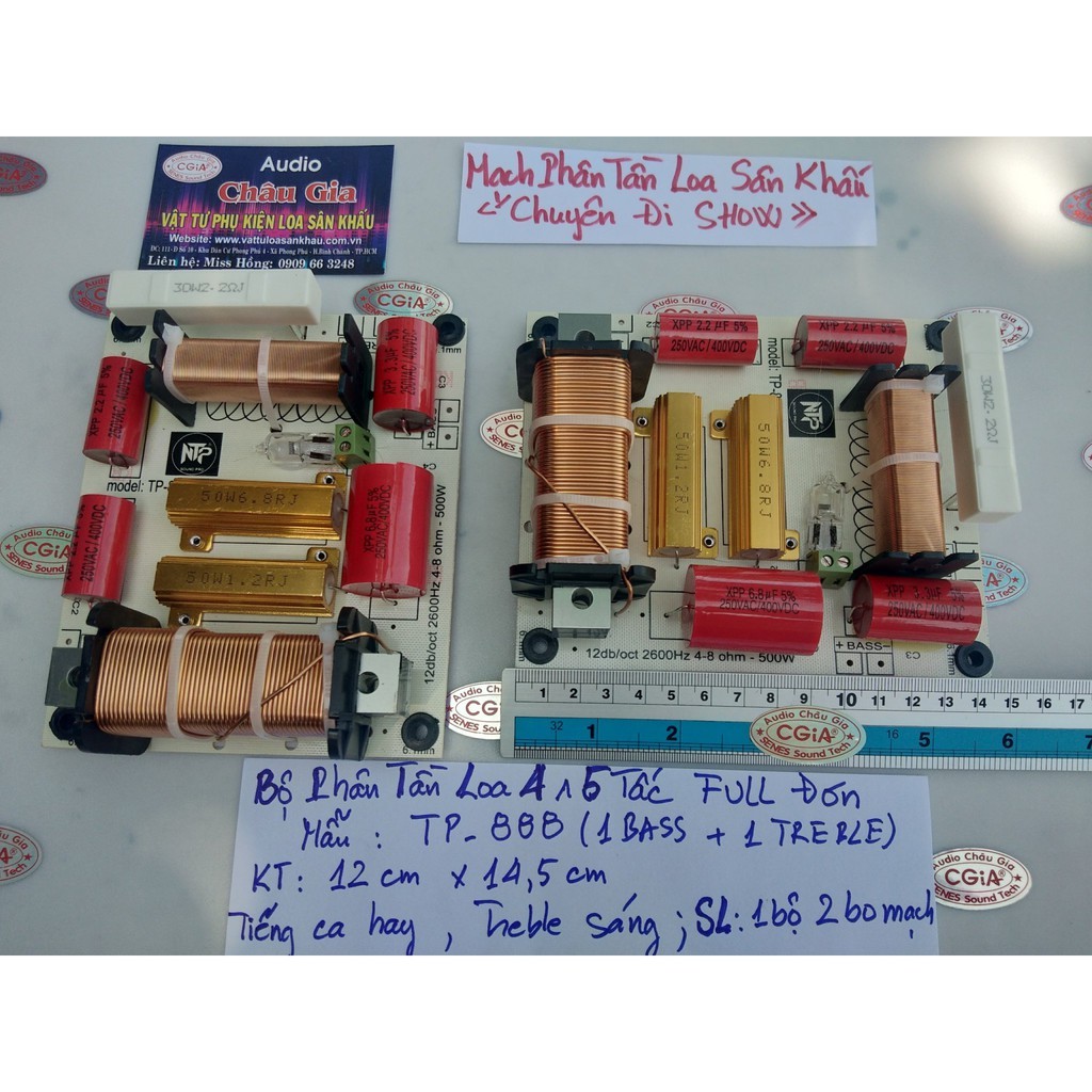 Mạch phân tần loa 4 tấc 5 tấc đơn 2 cái Audio Châu Gia