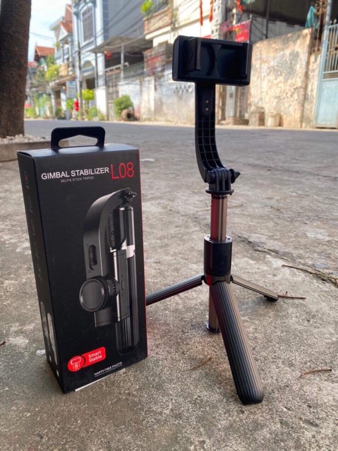 Gimbal L08 nhỏ gọn, kiêm gậy selfie