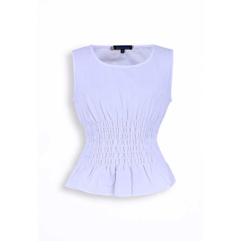 Áo Sơmi Kiểu Nữ Vải Hoa Văn Trắng 12810 Sea Collection