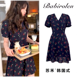 [Ord] Váy cherry cổ V (Ảnh thật + Bảng size cuối)