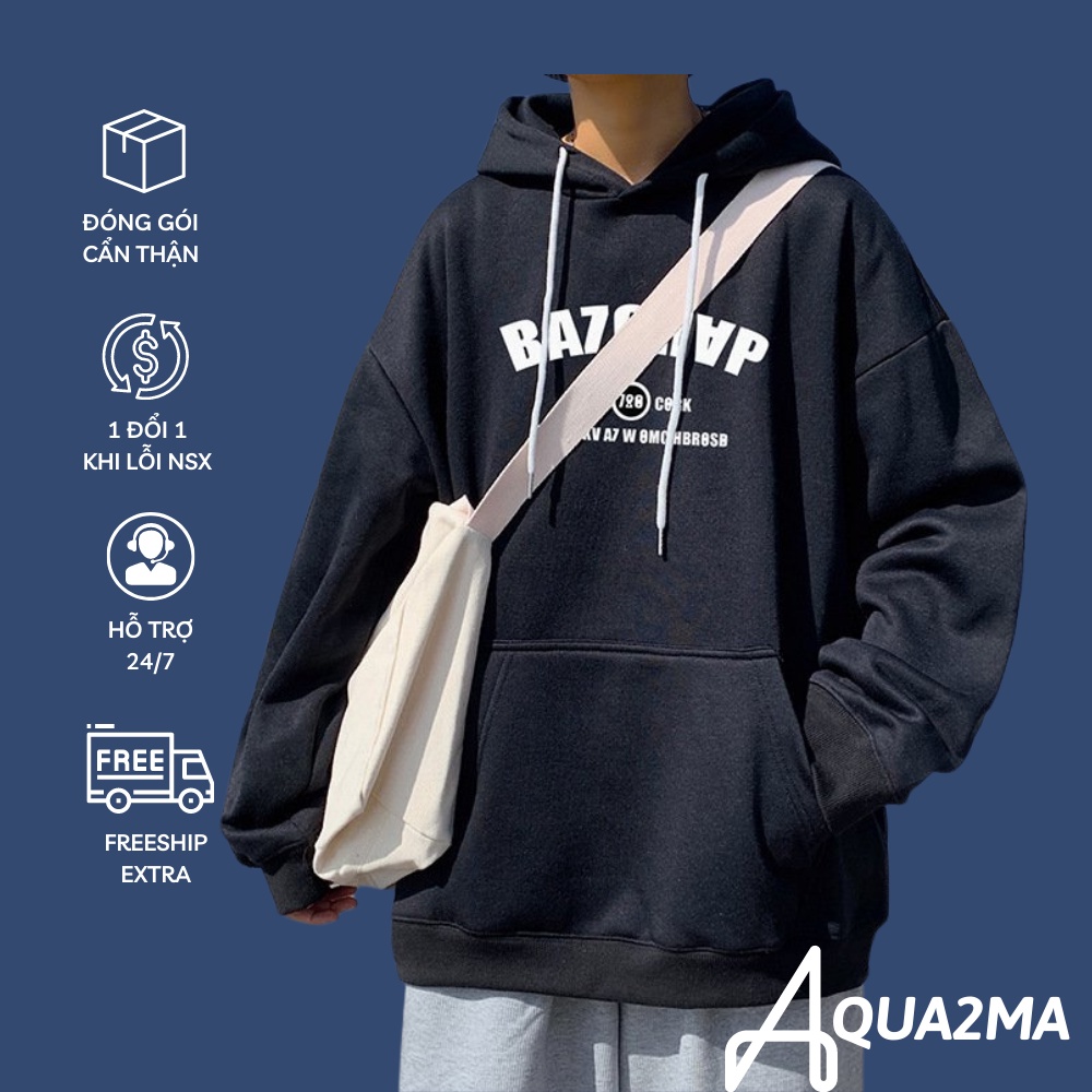 Áo khoác hoodie nỉ ngoại Aqua2ma áo khoác ulzzang Freesize rẻ đẹp BA7 KNN35