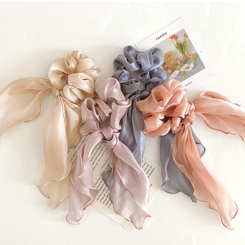 Dây Cột Tóc Ruy Băng Co Giãn Màu Trơn Thắt Nơ Xinh Xắn Thời Trang Cho Nữ dreamdiary