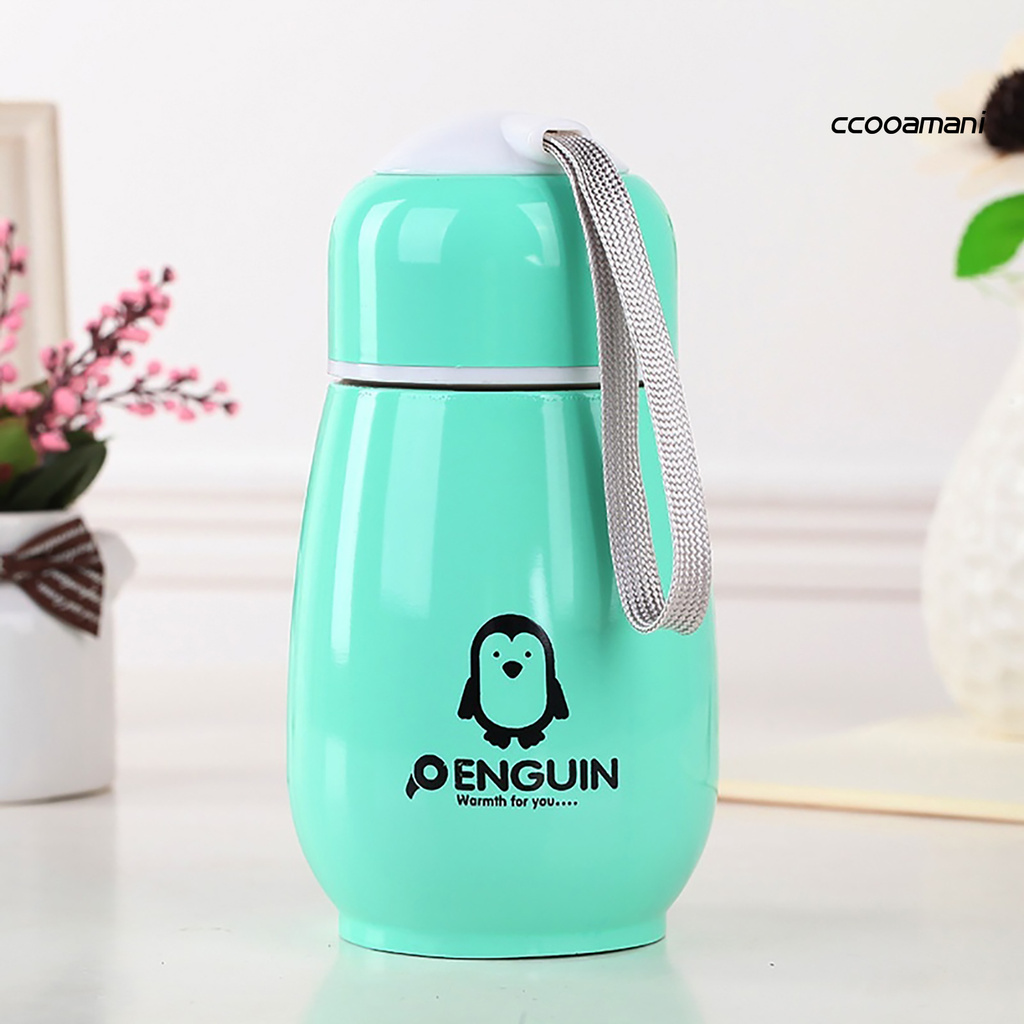 Bình Nước Cách Nhiệt Bằng Thép Không Gỉ Hình Chim Cánh Cụt Dung Tích 300ml