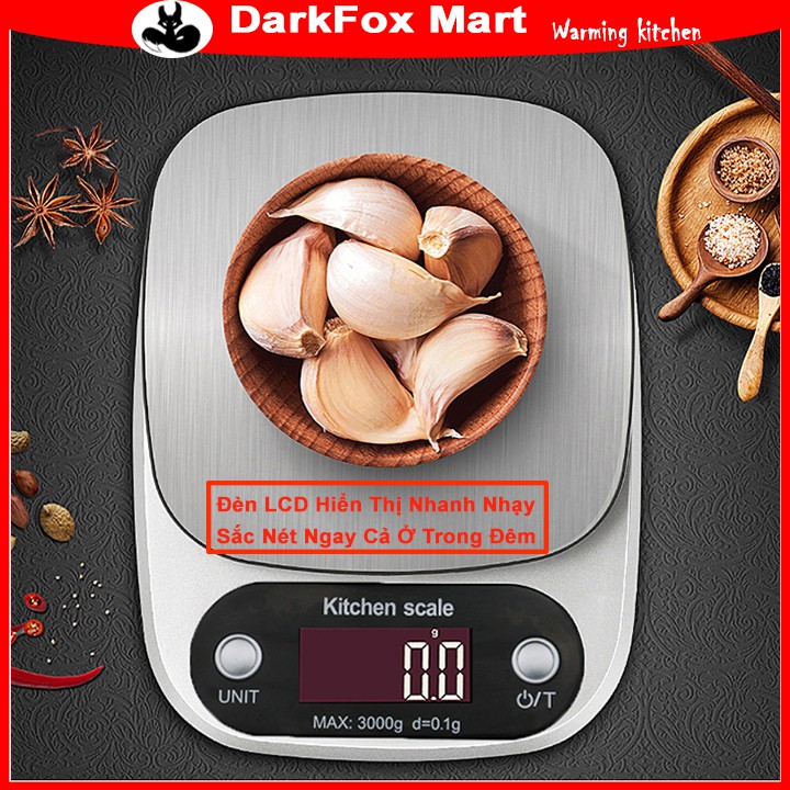 Cân điện tử mini nhà bếp Kitchen Scale tiểu ly full màu 3 loại 3, 5, 10kg chính xác 0,1g CDT01