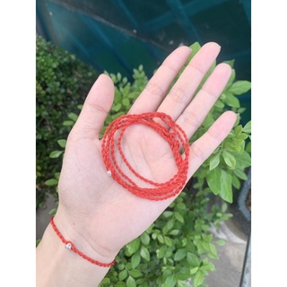 Dây chỉ đỏ may mắn gắn bi bạc 925