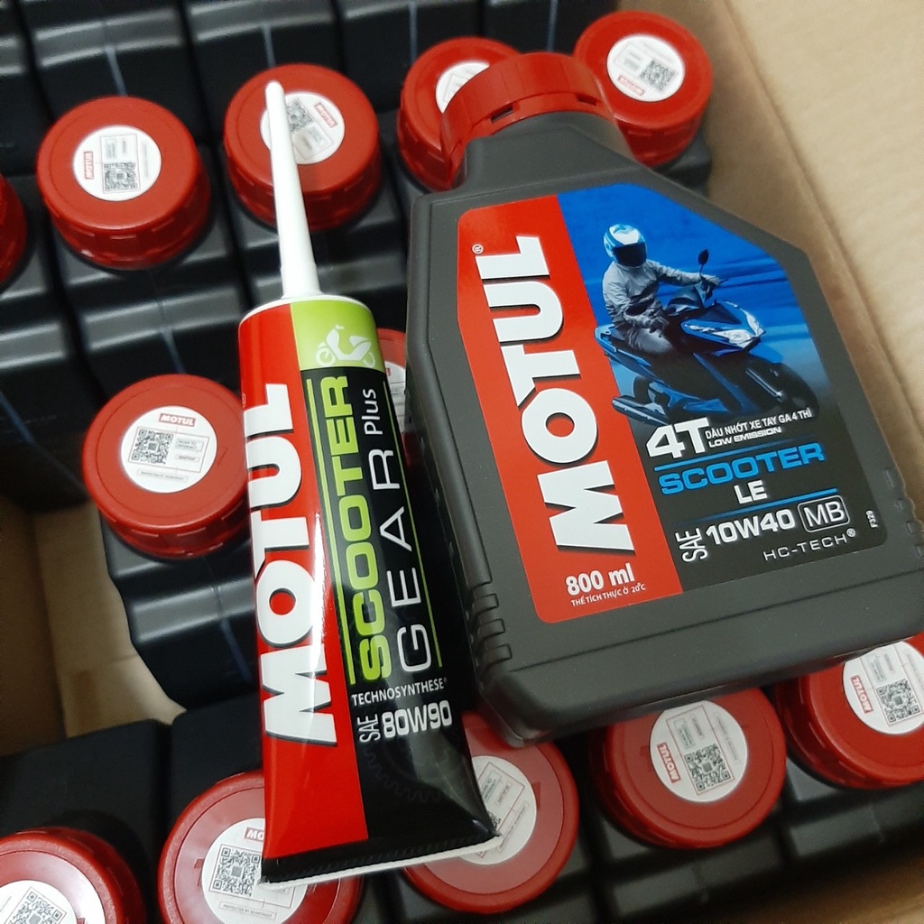 Motul Scooter LE 4T 10W40 800ml , Motul Gear Oil 80W90 120ml nhớt hợp số nhớt máy xe tay ga