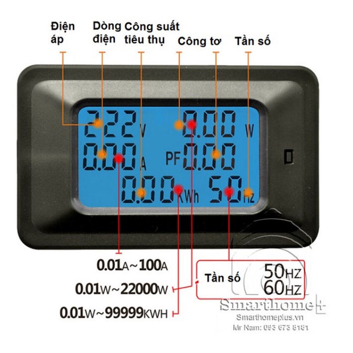 [15 bộ ] Công tơ điện tử PZEM-061 AC 220v 100A Đo điện áp, dòng điện, công suất thiết bị