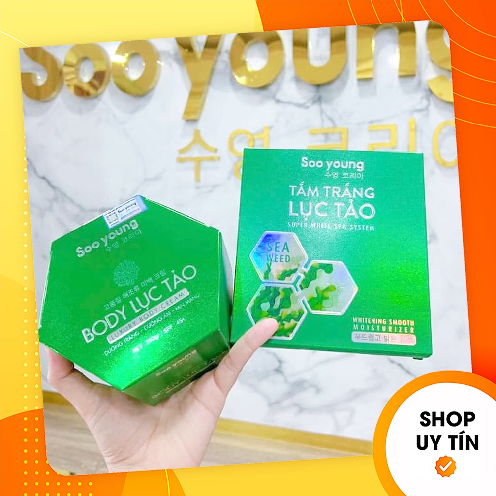 [Chính hãng] Combo Body Lục Tảo Soo Young + Tắm trắng Lục tảo Soo Young - Mỹ phẩm Soo Young dưỡng trắng da