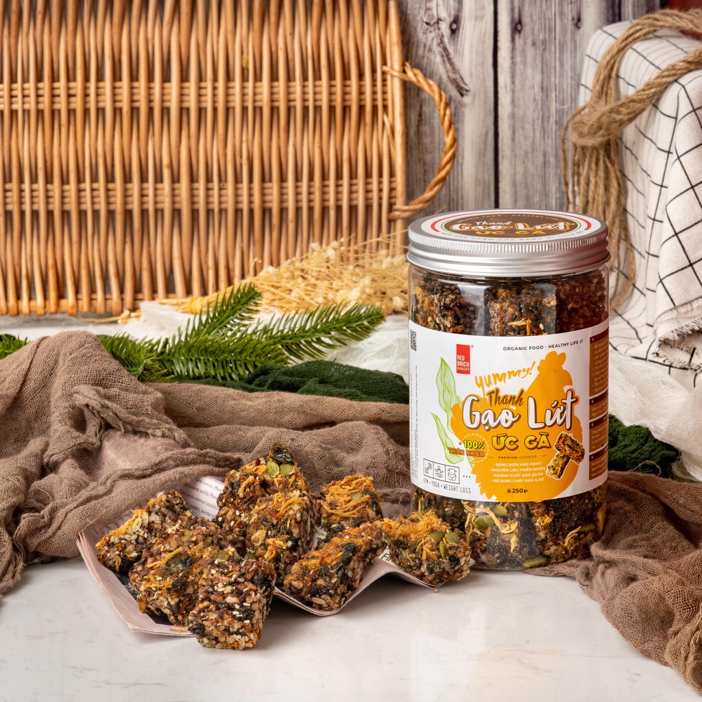 Thanh Gạo Lứt Ức Gà 250g Giòn Thơm Đậm Đà Chuẩn Ăn Kiêng