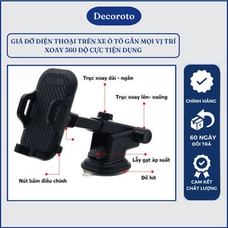 Giá Đỡ Điện Thoại Di Động Decoroto Trên Ô Tô - Giá Kẹp Điện Thoại Gắn Taplo Xoay 360 Độ Hiện Đại Gắn Mọi Vị Trí Xe Hơi